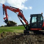 bagger-tom Graben, Strassen, Bauten
