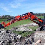 bagger-tom Graben, Strassen, Bauten